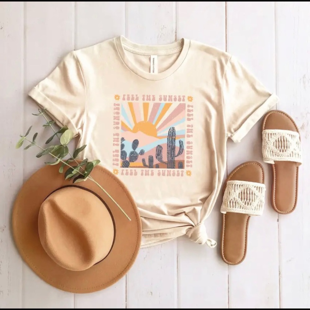 Bella Canvas desert scene short sleeve graphic t-shirt